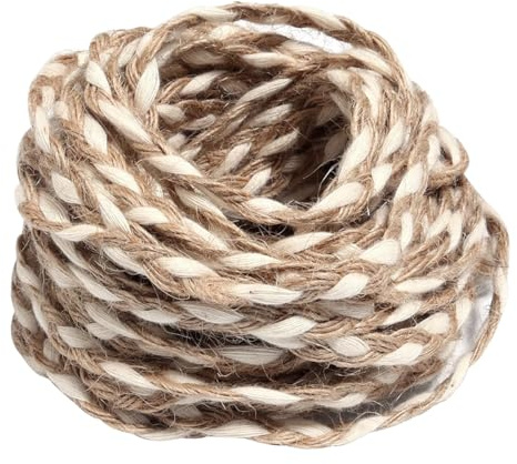Ayuduots 9,1 m natürliche Juteschnur, rustikaler Vintage-Schnurfaden zum Basteln, Verpacken von Geschenken, Häkeln und Stricken