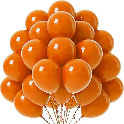 Gleemix 20 Stück Luftballons Orange, 10 Zoll Orange Luftballons, Halloween Balloons für Geburtstag, Party, Halloween Deko