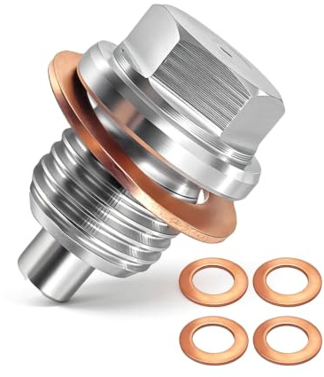 Yifort Magnetische Ölablassschraube M14 x 1.5 mit 5 Ölwannen Dichtung | für Honda, Acura, Hyundai, Kia, Mitsubishi, Volkswagen, Audi, Ford, Chevrolet, Chrysler, Dodge, Jeep, BMW, Mercedes-Benz