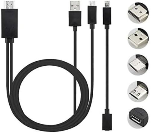 LINGJIUXING Adaptador universal de cable MHL Micro USB a HDMI 1080P HD para teléfono Android, negro-Xing