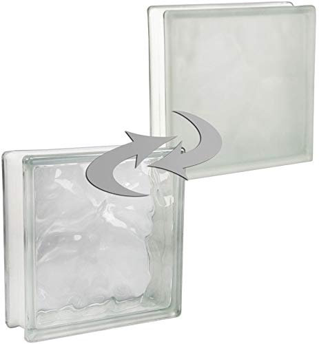 Basic Brique de verre Nuage clair 1 face satinée 24x24x8 cm - 4 pièces