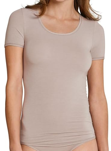 Schiesser Damen Shirt T-Shirt Unterhemd 1/2 Arm Personal Fit - 155413, Größe Damen:XXL, Farbe:braun