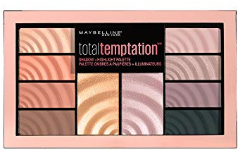 Maybelline New York Total Temptation Palette Fard à Paupières Yeux et Illuminant Visage, 8 Fards à Paupières aux Tons Pastel et 2 Illiminants