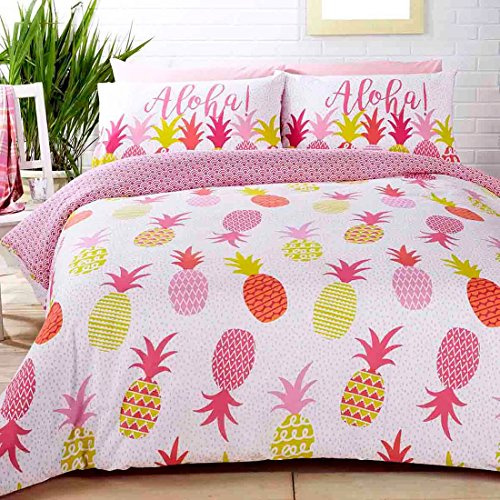 Rapport Double Pineapples Duvet Set, Polyester-Cotton, Multi-Colour, Double, 200 x 200 x 1 cm
