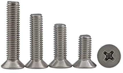 BOZONLI Boulons en Acier Inoxydable Croix Vis à Métaux à Tête Fraisée, M3*7mm,50 pcs