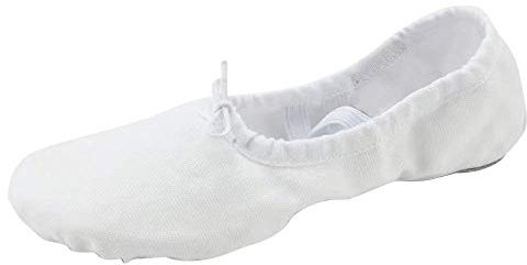 missfiona Canvas Ballet Shoes Women Adult Split Sole Dance Slipper Ballroom Flat(7 UK, White)