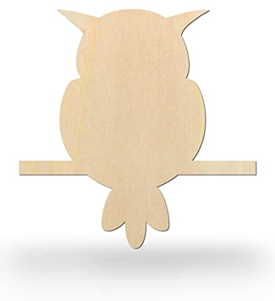 Kleenes Traumhandel Holztiere - Tiere aus Holz - Wanddeko Tiere - Tierscheiben - Tierform aus Holz für Kinderzimmer, Wohnzimmer, Geburtstag (Eule, Höhe 21 cm)