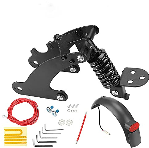 通用 Fututech Kit Suspension Arrière Scooter Electrique pour Xiaomi Pro Pro2 Amortisseur Garde-Boue Feu Arrière Accessoires Trottinettes Modification (Noir pour Pro Pro2)