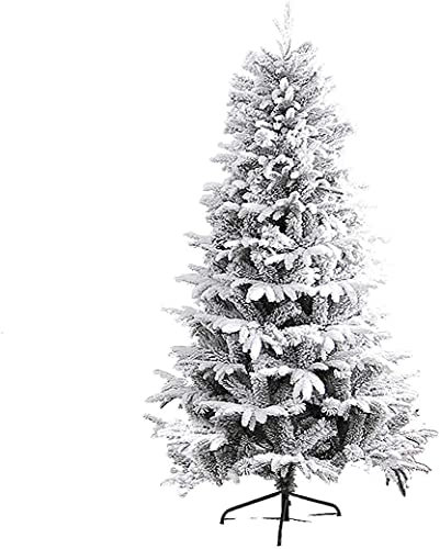 llxyzrzbhd Albero di Natale Moderno Albero di Natale Bianco Supporto in Metallo Solido per Aghi in PVC incernierato innevato 910(Size:120CM)