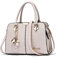 FANDARE Damen Handtasche Umhängetasche Frauen Schulterbeutel Shopper Tote Reise Henkeltasche Schulterriemen Abendtasche Citytasche Wasserdicht PU Leder Nicht-gerade Weiss B