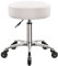 WKWKER 11cm Dicker Bürohocker Auf Rädern Drehbarer Verstellbarer Hocker PU Leder Sitz Hocker Stuhl Für Küche Hocker Salon Büro Massage Hocker Weiß
