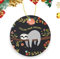 Doppelseitige Keramik-Ornament, Weihnachtsbaum, 7,6 cm, Faultier auf einem Ast