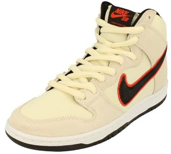 NIKE SB Dunk High Pro PRM Mens Trainers DO9394 Sneakers Shoes (UK 9 US 10 EU 44, Coconut Milk Black Team Orange 100)