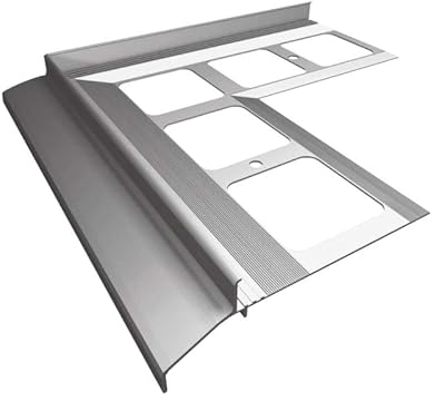Renoplast® Aluminium Ecke 90° für Traufprofil K30 Grau | Fertigstellung von Terrassen und Balkonen | Fliesenböden auf Klebemörtel | Wasser ablaufsysteme Winkelprofil | Korrosionsschutz
