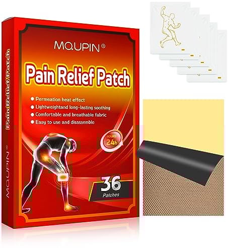 36 Patches Pain Relief Patch Plaster,MQUPIN Heat Patches Long Lasting Effect Pain Relief Patches for Back Knee Joint Neck Shoulder Pain Muscle Pain Relief