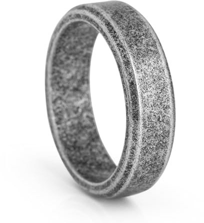 Akitsune Purus Bandring | Schmaler Design-Ring Frauen Herren Edelstahl Elegant Luxus Premium Minimalistisch - Antiksilber - US 10