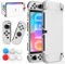 HSTOP Switch OLED Hülle Kompatibel mit Nintendo Switch OLED Model, Dockable Switch OLED Schutzhülle Case Kompatibel mit Nintendo Switch OLED Zubehör, Schutzhülle Kit mit Daumenkappes und Griff Case