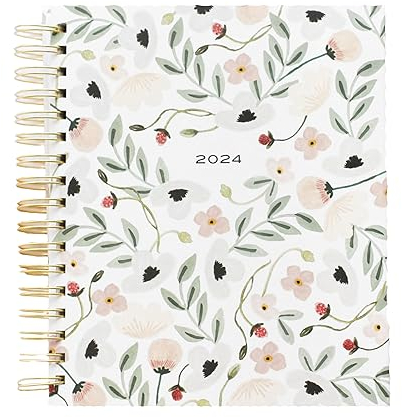 2024 Täglicher Wochenplaner mit christlichem Tagesplaner (Blumenmuster)