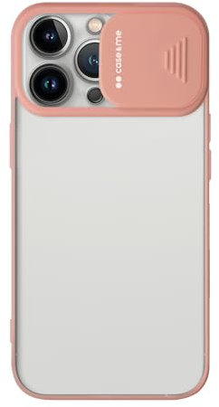 case&me cover trasparente con protezione totale per fotocamera, iPhone 11 Pro, protezione fotocamera rimovibile, rosa salmone