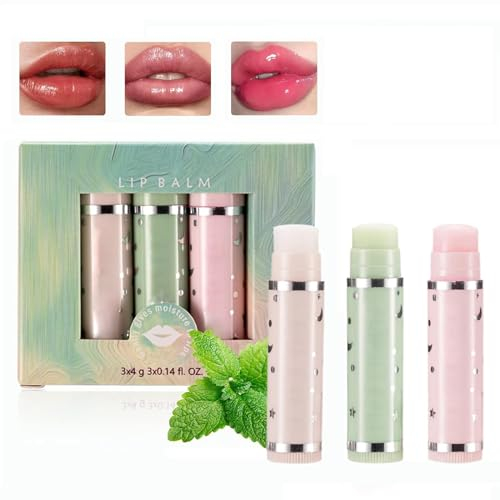 3 Stück Feuchtigkeitscreme Farbänderung Lippenbalsam Lip Gloss Balm Lipstick Magisches Farbwechsel Lippenbalsam Lippenstift Set Colour Changing Lip Gloss für Lippenpflege