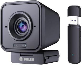 TOALLIN Webcam Wireless per PC, HD 1080P, Fotocamera per Computer con Connettività Wireless per Videoconferenze/Streaming Live/Videochiamate Online