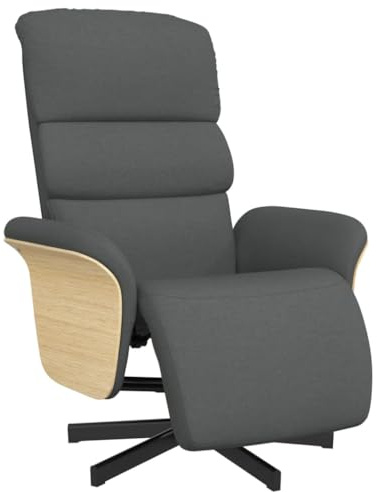 vidaXL Relaxsessel mit Fußteil Dunkelgrau Stoff