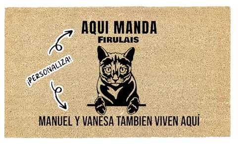 LucaHome - Felpudo Entrada casa Personalizados - Felpudo Gato Azul Ruso - Original y Divertido - Decoración hogar - Regalos Originales - Alfombra 40x70cm