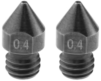 VGOL 2pcs Impresora 3D MK8 Boquilla de acero templado Boquilla de alta temperatura 0,4mm Compatible con MakerBot Compatible con End 3 End 3S Metal Hot End, Negro