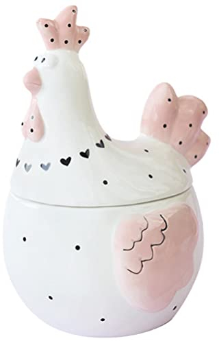 Kichvoe Hahn-Keksdose Keramik-Keksdose Henne Kekse Leckerlidose Ostern-Hühner-Aufbewahrungskorb Osterei-Halter Sammelkörbe Für Frische Eier Küchen-Organizer Bauernhaus-Dekoration