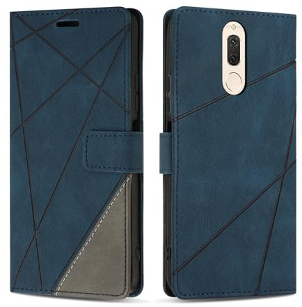 SONWO Cover per Huawei Mate 10 Lite/Nova 2i, Flip Caso in PU Pelle Case Cover Custodia con Slot per Schede e Supporto Stand per Huawei Mate 10 Lite/Nova 2i, Blu