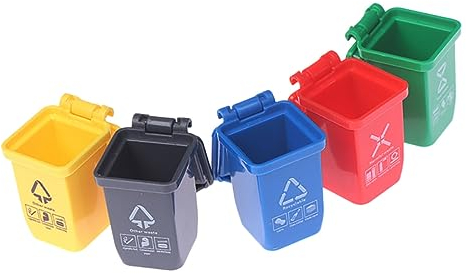 DRESSOOS Sanitär Eimer Abfalleimer Mülleimer 5st Puppenhaus-Mini-mülleimer-modellzubehör Scheibengardinen Modelle Spiel Zum Sortieren Von Müll Mini-abfallbehälter Puppenhausdekoration Statue Miniatur