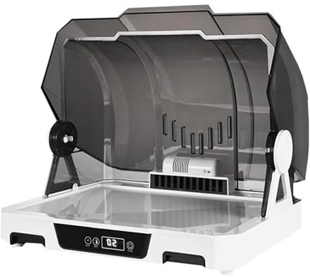 HLGKBY Cabine de pulvérisation d'aérographe avec Couvercle Anti-poussière à 90° et écran LCD, boîte de séchage par pulvérisation de Peinture pour Loisirs créatifs, synchronisation réglable