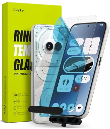 Ringke Pack de 2, Glass para Protector Pantalla Nothing Phone 2a, Protector de Pantalla Cristal Templado con Herramienta de Instalacion Diseñado para Nothing Phone (2a)