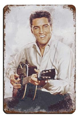 HGEIK Rocksänger Elvis Presley Poster (4) Blechschild, Vintage, Metall, Pub, Club, Café, Bar, Zuhause, Wandkunst, Dekoration, Poster, Retro, 20 x 30 cm