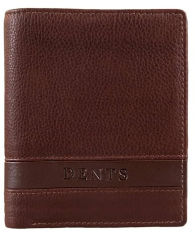 Dents Mens Clyde Leather RFID Blocking Bifold Wallet - Dark Tan