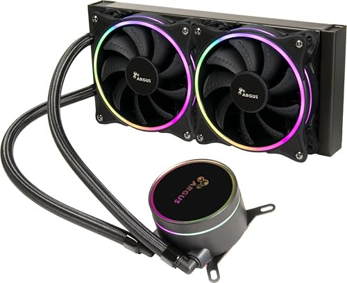 Inter-Tech 240mm AIO Wasserkühlung mit ARGB Beleuchtung des Lüfters und der Pumpe
