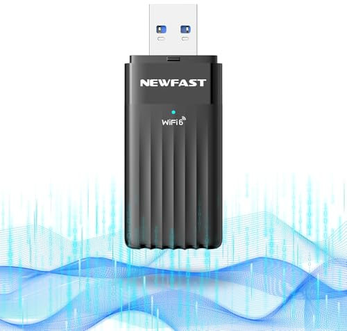 NEWFAST 3000Mbps Chiavetta WiFi 6, WiFi USB per PC Dual Band 2.4G/5GHz Adattatore WiFi USB 3.0, Chiavetta WiFi per PC Fisso Supporta WPA3, OFDMA, MU-MIMO, per Windows 11/10