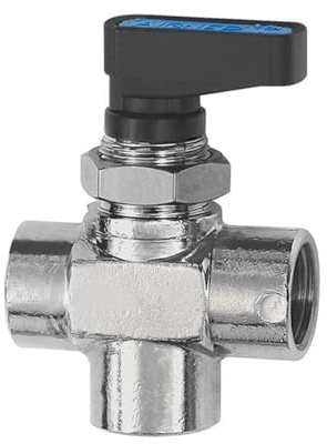 3-Wege-Mini-Kugelhahn Messing verchromt L-Bohrung T-Bohrung Schalttafeleinbau verschiedene Größen (1/8 (L-Bohrung))