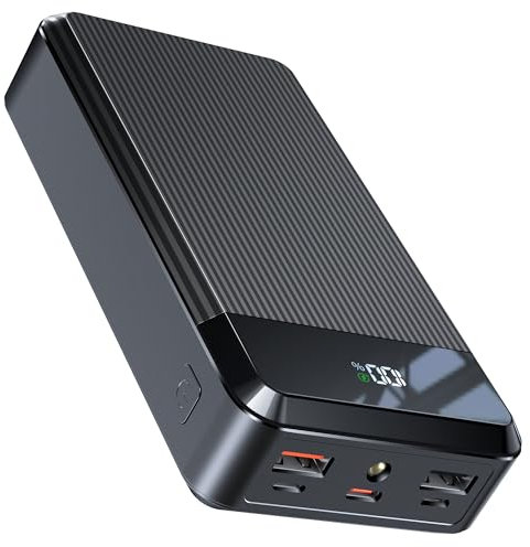 Batterie Externe 49885 mAh, Power Bank Chargeur Portable avec 5 Sorties/3 entrées, avec 2 câbles intégrés et Affichage numérique LED, avec iPhone 16 15 14 13 Plus Pro Max