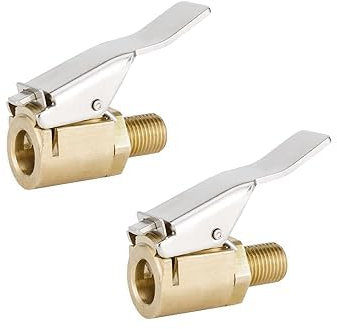 2Pcs Valve Lever Plug Air Chuck, Tire Air Chucks, Brass Tyre Valve Air Pump Clip,Car Pump Accessories Thread Nozzle Adapter, Tire Air Chucks Open End Inflator Valve Connector for Car Truck (8mm)