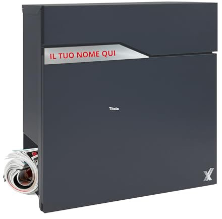 ALUBOX URANIA Cassetta Postale Da Esterno Moderna In Acciaio e Lamiera Zincata 37x37x11 CM Cassetta Posta Con Portanome E Serratura Cassetta Postale Antiscasso VANO PORTA RIVISTA (ANTRACITE)
