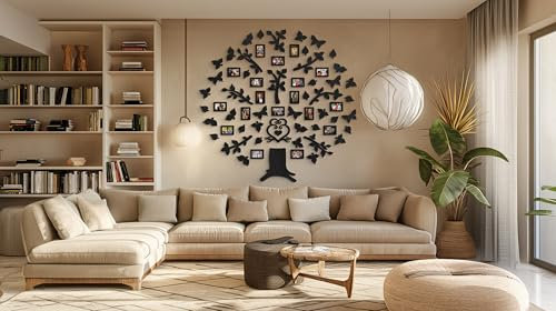 Natura Products Decorazione da parete con albero genealogico 3D in legno - albero di famiglia - 3 misure - taglio laser