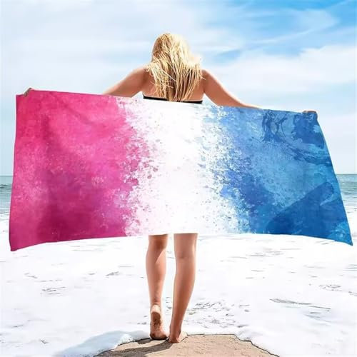 Toalla Playa Grande, Patrón Azul Claro 150x200cm Toallas Playa de Secado Rápido Ultraligera Portátil, Toallas de Piscina Hombre Mujer Accesorios, Beach Towel para Piscina, Camping, Viaje Bs5252