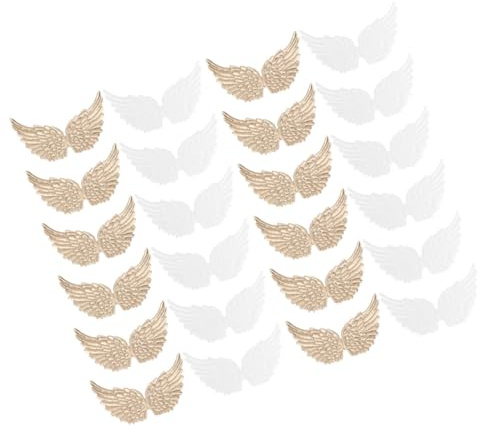 MOKKHNB 24 StüCk EngelsflüGel Stoff Accessoires Mit Schillerndem Glanz FüR Diy Party Dekoration Kleidung Rucksack ZubehöR Leicht Und Kompakt