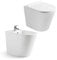 Sanitari bagno filo muro rimless bianco lucido – Set water e bidet con coprivaso soft close Chic