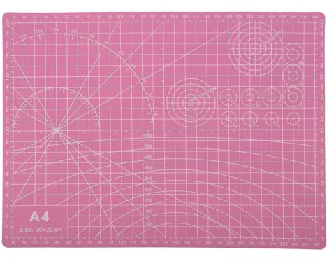 CAPASTEC Selbstheilende Schneidematte Rosa 30x22cm 1 Stück Doppelseitig | PVC, Für Nähen, Basteln, Hobby, Stoff, Scrapbooking, Mit Messmarkierungen, Winkelgitterlinien