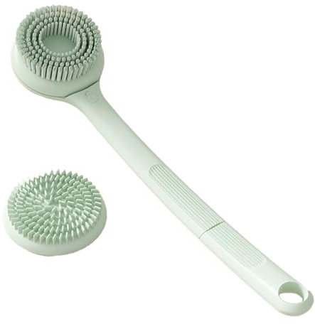 Nankoyal Scrubber elettrico per la schiena per doccia, spazzola rotante a 2 velocità, spazzola per il corpo ricaricabile con manico lungo, per donne, pulizia della pelle, massaggio, piedi, viso, bagno