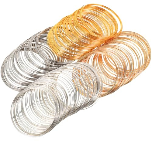 Gogogmee 4 rollos Alambre de Cortable y Resistente para Bisutería DIY Kit para Hacer Pulseras Pendientes y Llaveros Accesorios para Collares y Anillos Acabado Duradero Decoloración