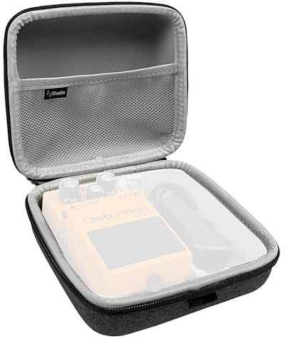 Musiin Effektgerät-Case kompatibel mit Pulze mini, BOSS DS-1W, Pro DI | Für Positive Grid Spark GO, BOSS DS-1W, OD-1X, gepolstertes Innenfutter zur sicheren Aufbewahrung von Pedalen & Netzteil