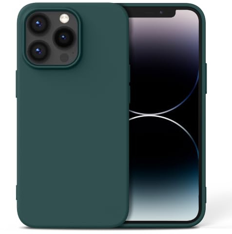 Nonional Silikon Hülle für iPhone 14 Pro Max, Kameraschutz Stoßfest Kratzfest Dünn Handyhülle - Tannengrün